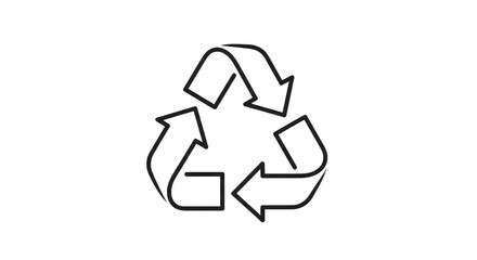 Modern 3d Outline Recycling Symbol On Black Background