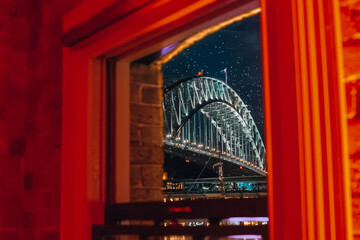 sydney harbour bridge at night