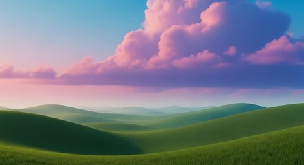 Obraz premium green hills with grainy retro texture