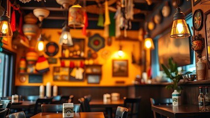 taqueria. Authentic Mexican restaurant interior featuring vibrant cultural decor and warm ambient lighting. event programs, museum guides, designed for cultural heritage projects and event programs.