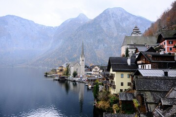 Serene Alpine Village by Lake