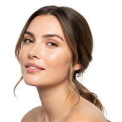 Fototapeta premium Natural Beauty Portrait of Young Woman with Radiant Skin and Smile