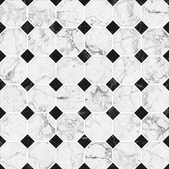 White and black mosaic marble texture