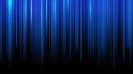Vertical blue stripes with dark shadows on a black background abstract deep