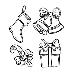 Hand drawing style of gift vector. It is suitable for christmas icon, sign or symbol.