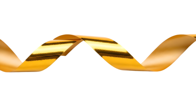 gold ribbon curl forming an elegant spiral on white - Powered by Adobe