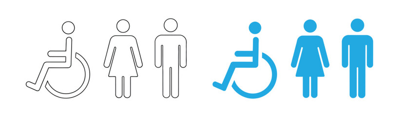 Public restroom sign for people, toilet icon vector, the sign of toilet in the public.