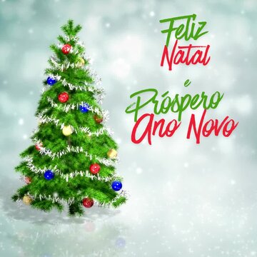 Feliz Natal e Prospero Ano Novo; cart&atilde;o de felicita&ccedil;&otilde;es em portugu&ecirc;s