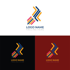 Dynamic Arrow Shape Logo Template in Multicolor Style