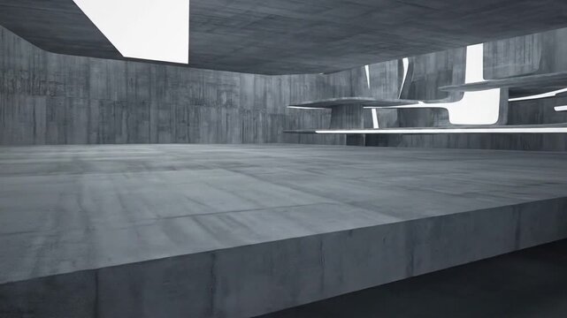ミニマル建築美 床に揺らぐ光 緩やかなカメラワーク