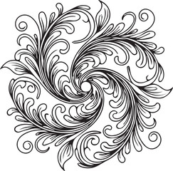 Intricate Vintage Floral Swirl Mandala Ornamental Vector Illustration