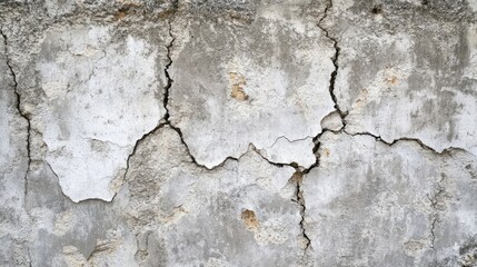 Obraz premium Cracked Concrete Wall Surface with Texture and Patterns, Natural Weathering and Aging, Ideal Background for Design or Artistic Projects