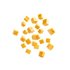 Cheese cubes against black background