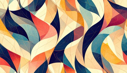 Abstract flowing shapes create a visually appealing and dynamic pattern.