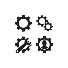 settings icon. Vector icon isolated on white background.