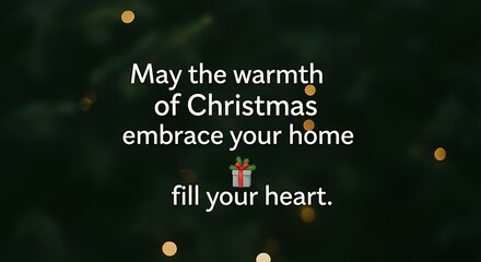 Christmas warmth embrace greeting holiday season home heart fill festive cheer celebration bokeh lights