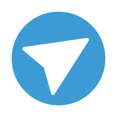 Blue Send Icon for Message or Navigation Button