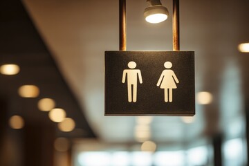 Bathroom sign, male/female symbols