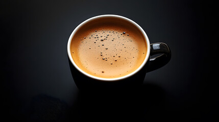 cup of coffee on black