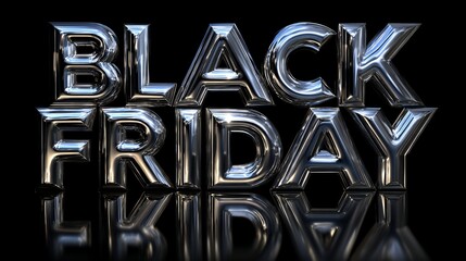 Ultra Glossy Metallic Black Friday Logo