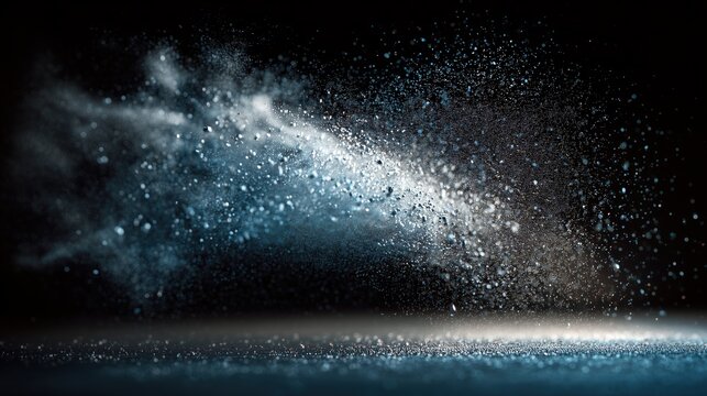 Mysterious swirl of dust and particles illuminated by soft light in an abstract setting - Powered by Adobe