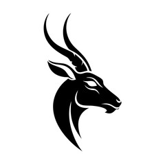 🦌 Vector illustration of a deer head silhouette with antlers, perfect for a wildlife or Christmas design icon