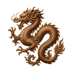 Obraz premium PNG Golden dragon mythical creature illustration.