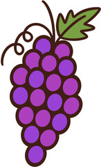 Simple Grapes Hand Drawn Vector Illustration