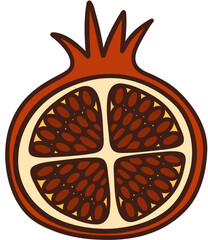 Simple Pomegranate Hand Drawn Vector Illustration