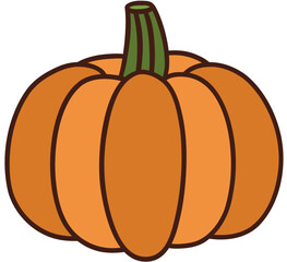 Simple Pumpkin Hand Drawn Vector Illustration