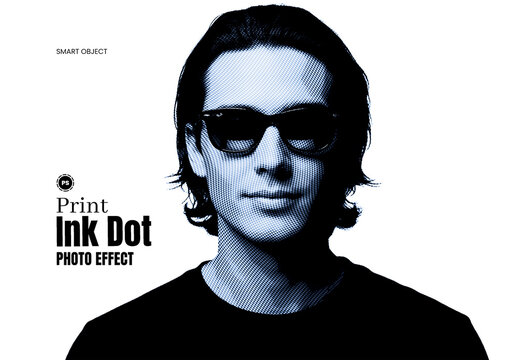 Print Ink Dot Photo Effect