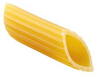 Penne pasta noodle, close-up, golden