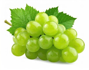 Luscious bunch green grapes & leaves
