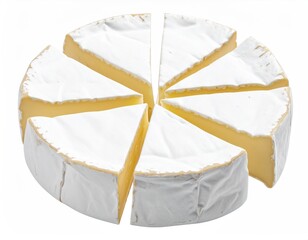 Wheel of cheese divided into even slices