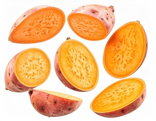 Orange-fleshed sweet potatoes, halved