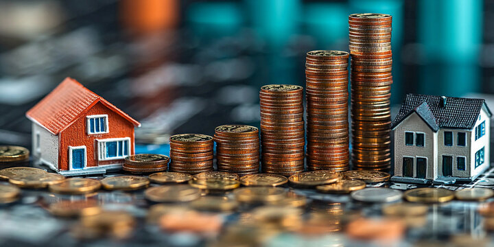 Colorful bar graphs show growth in real estate investments Generative AI