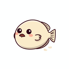 Fototapeta premium Cute Fugu Cartoon Very Cool