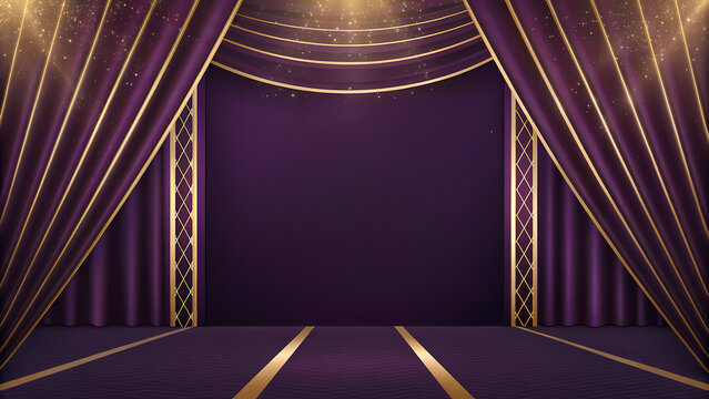 Royal Purple Gold Luxury Festive Background – elegant holiday geometric banner
