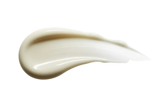 Cream smear texture with subtle highlights isolated on a transparent background