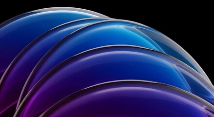 Abstract waveforms and reflections in blue and purple hues for modern design concepts