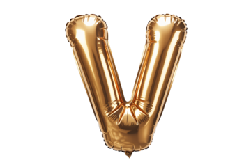 Golden Letter V Balloon alphabet