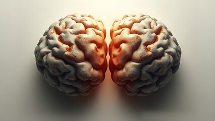 hemispheres. An artistic illustration of brain hemispheres representing the balance of logic and emotion. STEM education sheets, lab safety posters, designed for biotech research communications.