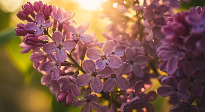 Lilac flowers in the sunlight spring bloom blossom floral purple nature plant macro