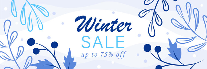 horizontal winter banner seasonal sale
