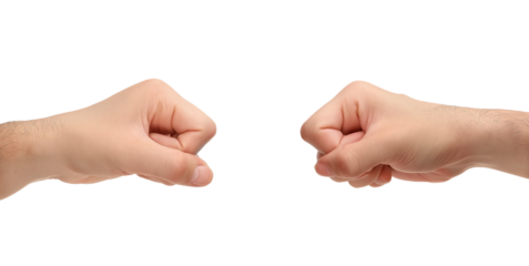 Two Fists Facing Each Other isolated on a transparent background