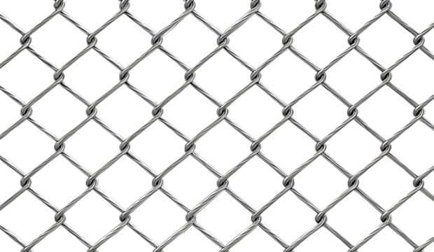 Silver Chain Link Fence Pattern isolated on a transparent background