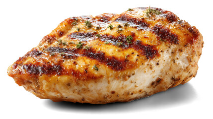 Grilled chicken breast isolated on white background