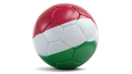 Hungary flag soccer football against a white background