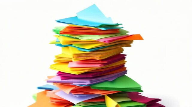 Stack of Colorful Sticky Notes on White