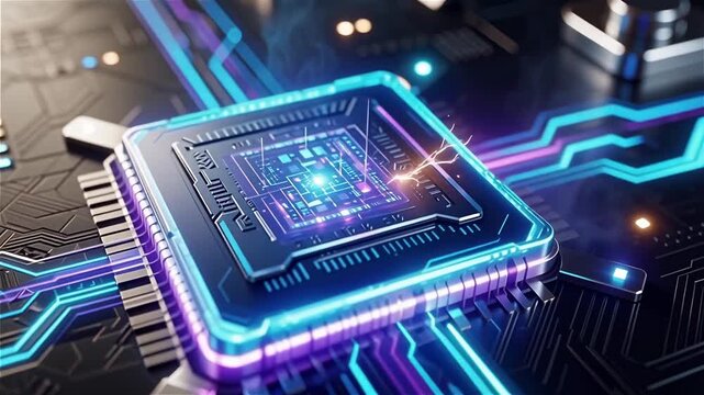 Animation of Neural Network Abstract Artificial Intelligence, power Button of AI. Deep-learning modern computer Technologies, Animation and big data concept.